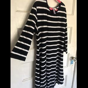 black and white striped dress